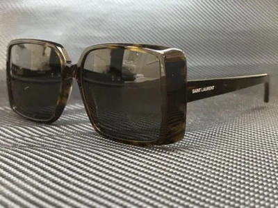 Pre-owned Saint Laurent Sl451 003 Havana Square 56 M Women's Sunglasses