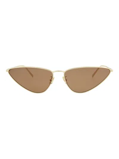 Saint Laurent Sl487 Mini Sunglasses In Brown