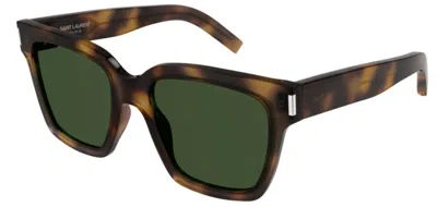 Pre-owned Saint Laurent Sl507 003 Havana Green Rectangular Unisex Sunglasses