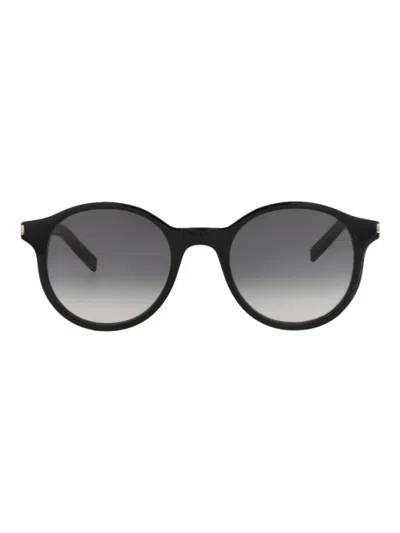 Saint Laurent Sl521 Sunglasses In 00011 - Black Black Grey