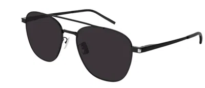 Pre-owned Saint Laurent Sl531 009 Black/black Caravan Metal Unisex Sunglasses