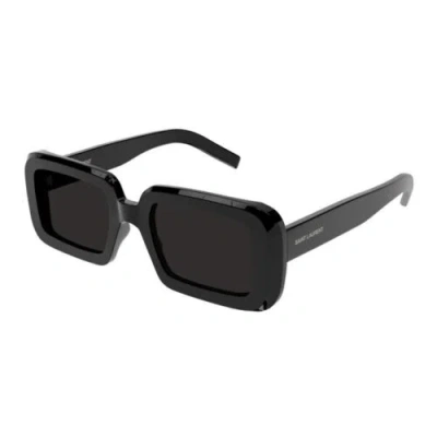 Pre-owned Saint Laurent Sl534 Sunrise 001 Shiny Black/black 52-21-145 Sunglasses In Gray
