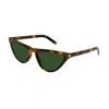 Saint Laurent Slim Logo Acetate Cat-eye Sunglasses In Havana-havana-green