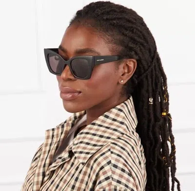 Pre-owned Saint Laurent Sl552 001 Black Black Cat Eye Women Sunglasses