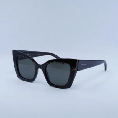 Pre-owned Saint Laurent Sl552 008 Dark Havana/grey 51-22-145 Sunglasses In Gray