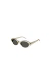 Saint Laurent Sl567 Oval-frame Sunglasses In Black