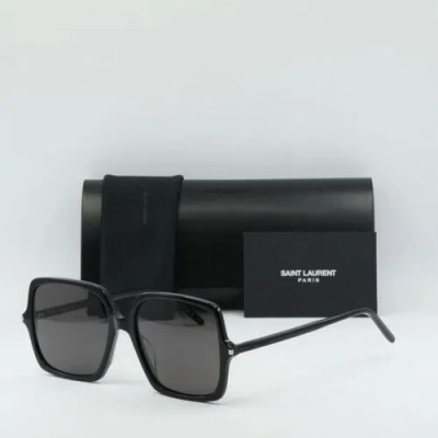 Pre-owned Saint Laurent Sl591 001 Black/black 57-17-145 Sunglasses