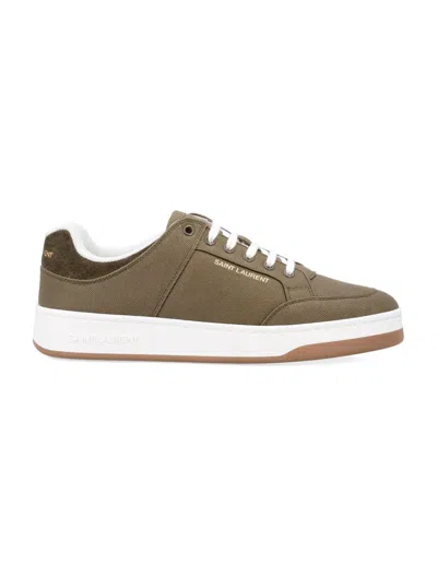 Saint Laurent Sl61 Gabardine Sneakers In Green