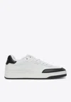 Saint Laurent Smooth Leather Sneakers Contrast Panel In Black