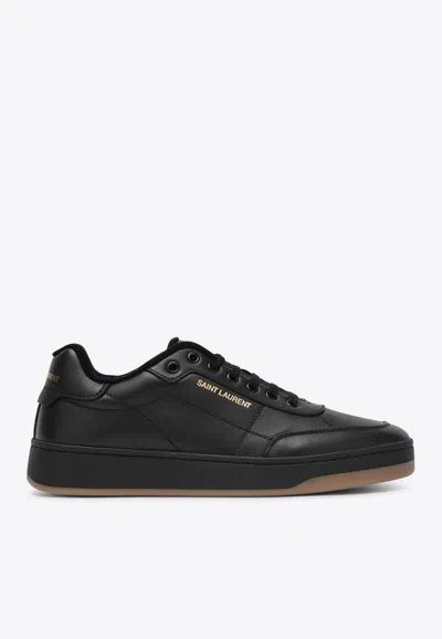 Saint Laurent Low-top Sneakers With Round Toe Design In Black