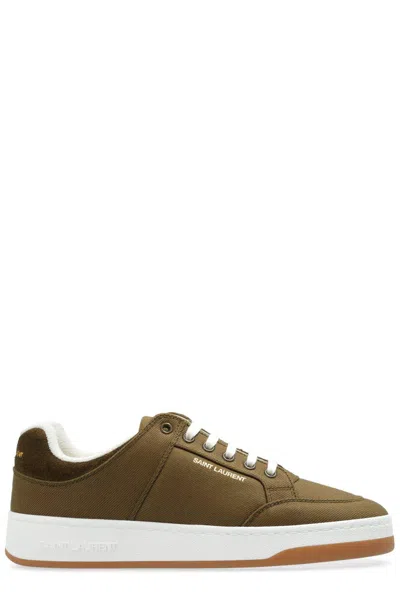 Saint Laurent Sl/61 Lace-up Sneakers In Cactus/military Gree