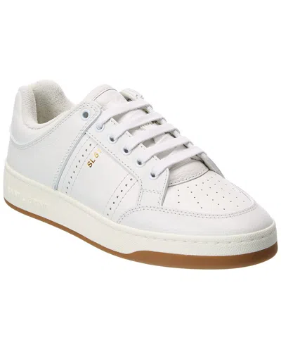 Saint Laurent Leather Sneakers In White