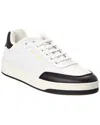 Saint Laurent Modern Two-tone Lace-up Sneakers For Men In White