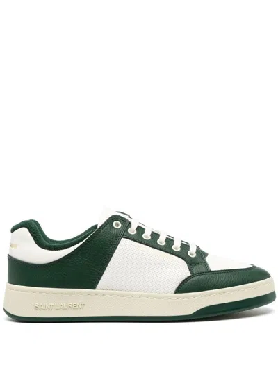 Saint Laurent Sl/61 Leather Sneakers In Green