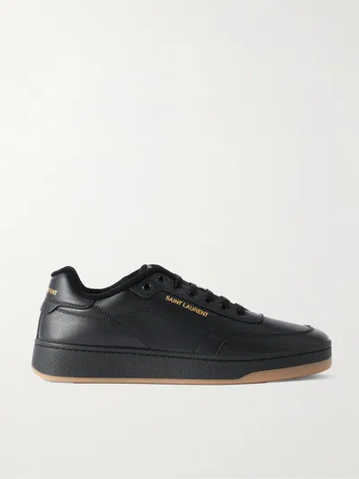 Saint Laurent Low-top Sneakers With Round Toe Design In Black