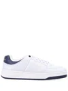 Saint Laurent Low-top Sneakers With Contrast Heel Tab In Weiss
