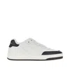 Saint Laurent Smooth Leather Sneakers Contrast Panel In White