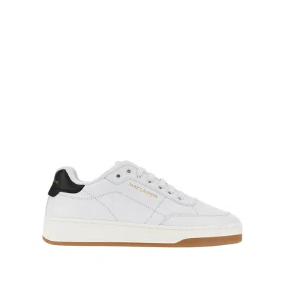 Saint Laurent Sl/61 Leather Sneakers In White