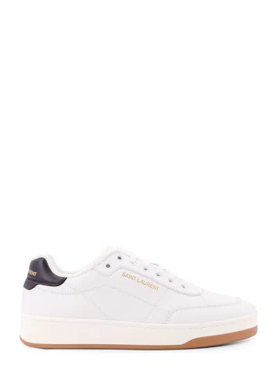 Saint Laurent Sl/61 Leather Sneakers With Logo Print In White