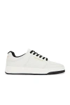 Saint Laurent Sl61 Low Top Sneaker Cuir Meridiano Micro Perf In White