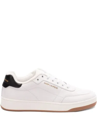 Saint Laurent White Smooth Leather Sl/61 Sneakers