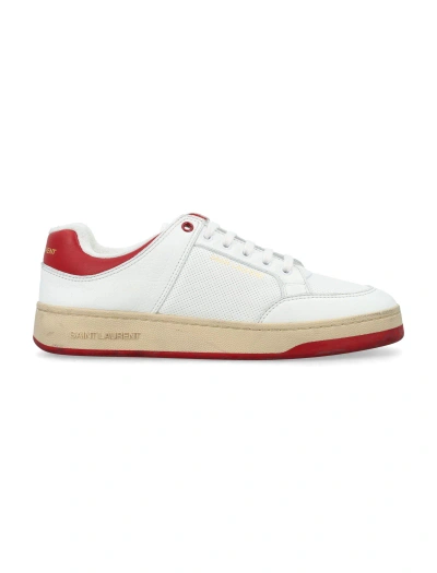 Saint Laurent Sl/61 Leather Low-top Trainers In Gr/bl Opt/bl Opt