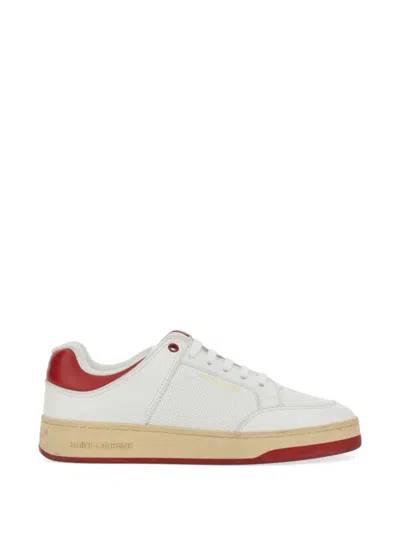 Saint Laurent Leather Low-top Sneakers In Red