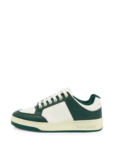 Pre-owned Saint Laurent Sl/61 Perforated Sneakers In Green