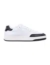 Saint Laurent White And Black Leather Sneakers In Multi