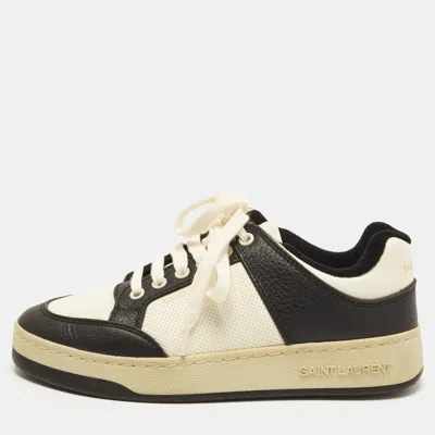 Pre-owned Saint Laurent Sl/61 Size 37 Black/white Leather Lace Up Sneakers