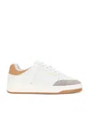 Saint Laurent Sl/61 Sneakers In Smooth Leather And Suede In Blanc  Foggy  & Gold