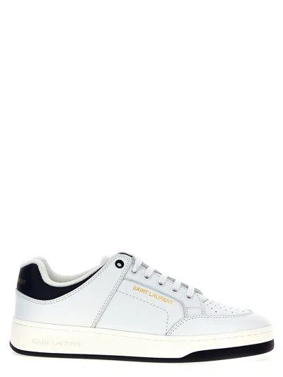 Saint Laurent Low-top Trainers With Contrast Heel Tab In White