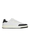 Saint Laurent Smooth Leather Sneakers Contrast Panel In White