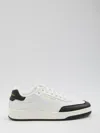 Saint Laurent Smooth Leather Sneakers Contrast Panel In White