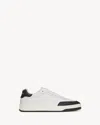 Saint Laurent Smooth Leather Sneakers Contrast Panel In White