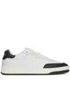 Saint Laurent White And Black Leather Sneakers In White