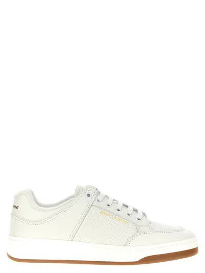 Saint Laurent Sl/61 Leather Sneakers In White