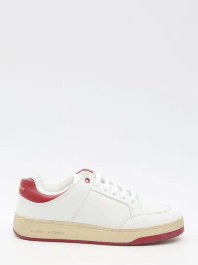 Saint Laurent Leather Sneakers In White