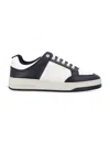 Saint Laurent Low-top Leather Sneakers Featuring Contrast Panels In Multi
