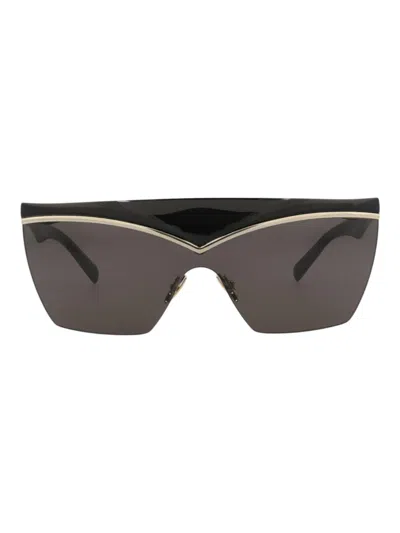 Saint Laurent D-frame Gold-tone And Acetate Sunglasses In Black