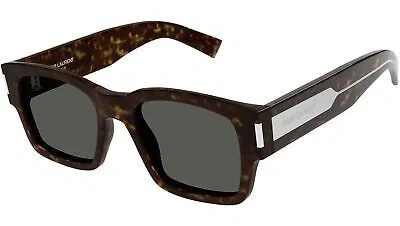 Pre-owned Saint Laurent Sl617-002 Havana Crystal Grey In Black