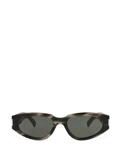 Saint Laurent Sl618 Geometric-frame Sunglasses In Gray