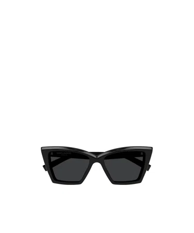 Saint Laurent Sl657 Cat-eye-frame Sunglasses In Black