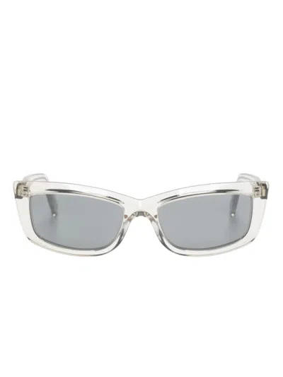 Saint Laurent Sl658 Rectangle-frame Sunglasses In Grey