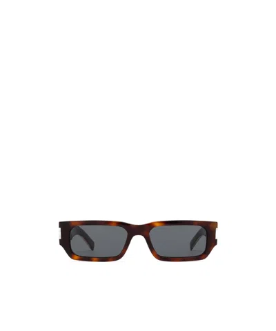 Saint Laurent Sl660 Rectangle-frame Sunglasses In Gray