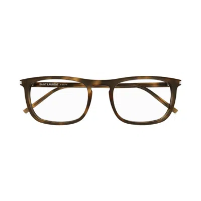 Saint Laurent Sl670002 Tortoiseshell Acetate Eyeglasses In Brown