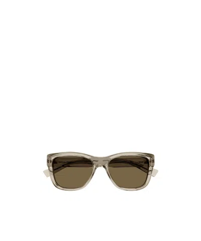 Saint Laurent Sl674 Wayfarer-frame Sunglasses In Brown