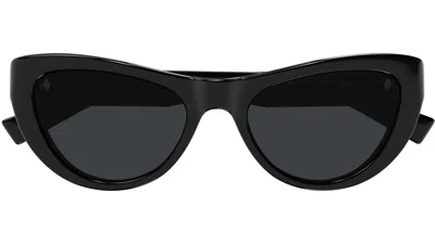 Saint Laurent Sl 676 Linea New Wave 001 Black Sunglasses In Black Black Black