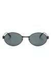 Saint Laurent Sl692 Oval-frame Sunglasses In 黑色
