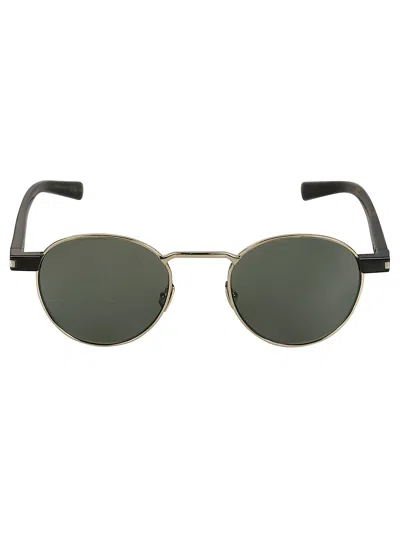 Saint Laurent Sl707 Sunglasses In Gold-havana-green